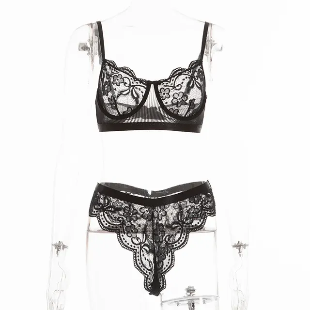 Fashion Lace Gather Sexy Lingerie Female Suit Black - Shop at LoveMi