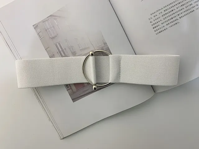 Simple Waist Seal Elastic Elastic Ladies Belt White - Shop at LoveMi