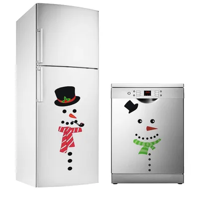 Snowman refrigerator sticker Green - Shop at LoveMi