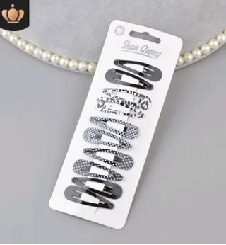 Children's water drop BB clip 5 cm solid color thick BB clip star love printing BB clip Liu seaside clip - N