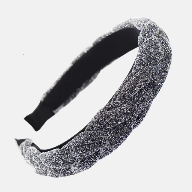 European and American New Bright Silk Headband Silver Grey - Shop at LoveMi
