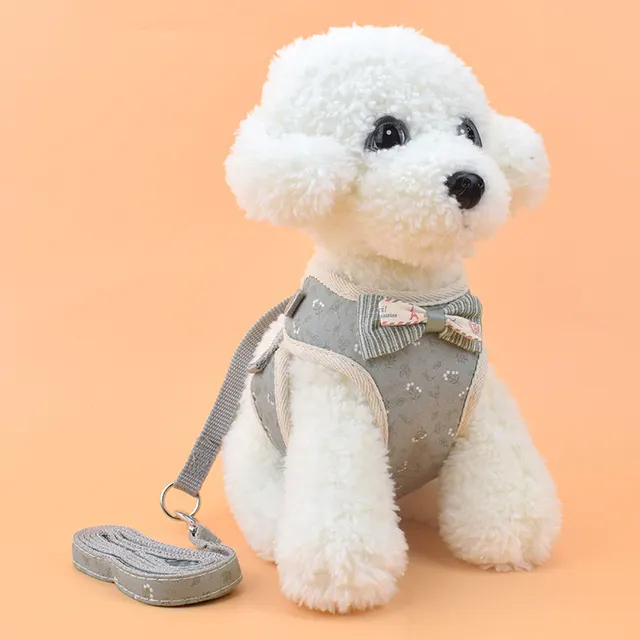 Dog chest strap cat leash Light Green Flowers - Shop at LoveMi