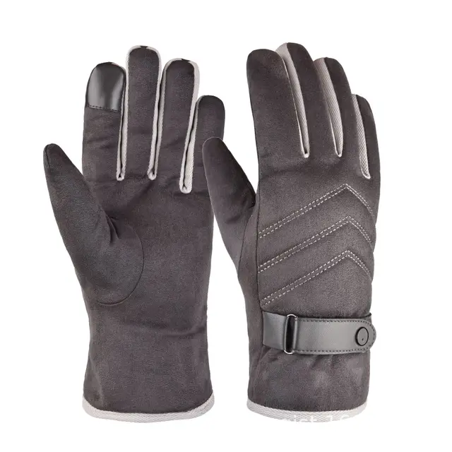 Suede cotton gloves motorcycle riding outdoor hand Grey - Shop at LoveMi