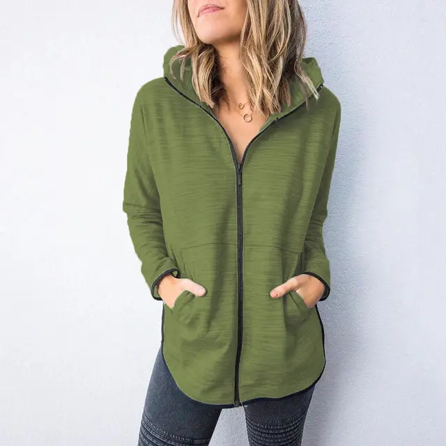 Women's Autumn And Winter Sports Sweater Jacket Green - Shop at LoveMi