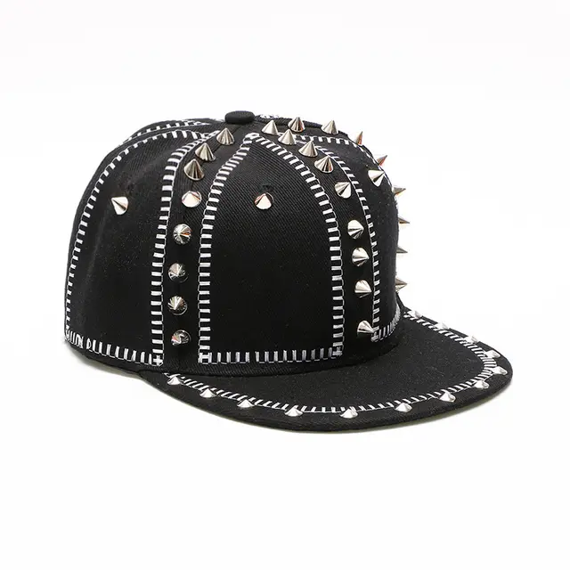 Hip hop trend ring hoop pin rivet flat along hat Punk Spikes - Shop at LoveMi