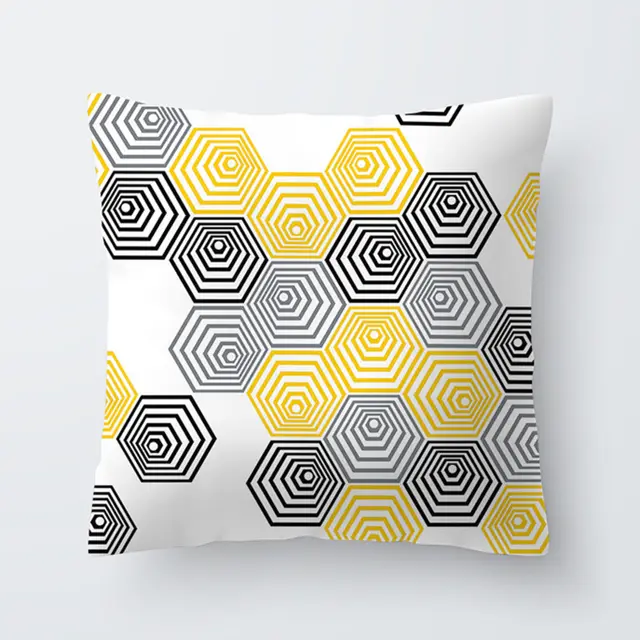 Geometric yellow Hawaiian pillowcase 3 Style - Shop at LoveMi