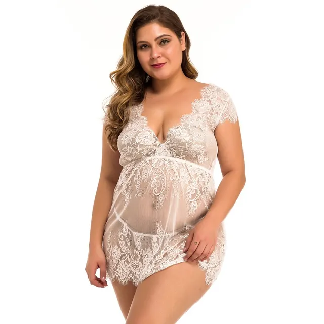 Full size sexy lingerie full lace White - Shop at LoveMi