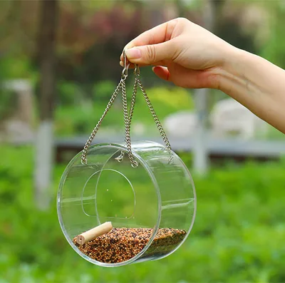Acrylic Bird Food Box Transparent - Shop at LoveMi