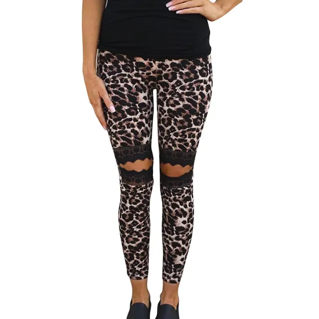 Hollow lace leopard leggings Leopard Multi - Shop at LoveMi