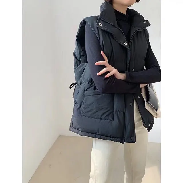 Thickened down cotton vest Black - Shop at LoveMi