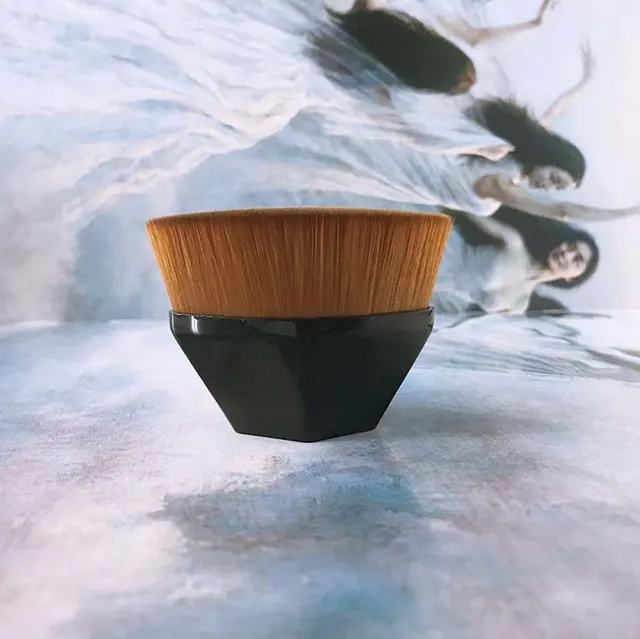 Foundation Brush BB Cream Makeup Brushes Loose Powder Brush Flat Kit Black2Pcs - Shop at LoveMi