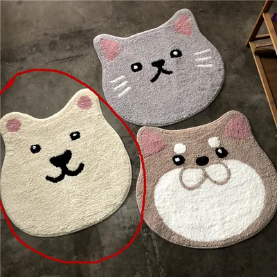 Door Entrance Door Bedroom Cartoon Bathroom Absorbent Pad Beige Fat Bear - Shop at LoveMi