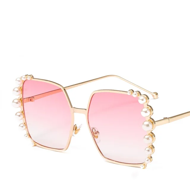 Metallic sunglasses are in fashion Pink White - Shop at LoveMi