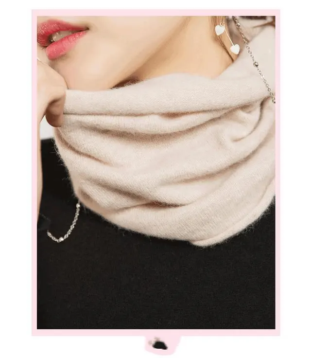Warm neck cashmere scarf Beige - Shop at LoveMi