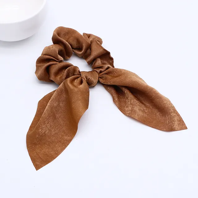 Simple fashion candy solid color rabbit ears head circle Khaki - Shop at LoveMi