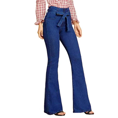 Wide leg flared jeans Blue - Shop at LoveMi