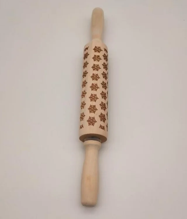 Rolling Pin Christmas Embossing Snowflakes 43Cm - Shop at LoveMi