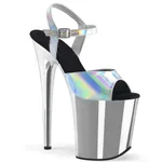 Platform Rainbow Upper High Heel Sandals - White