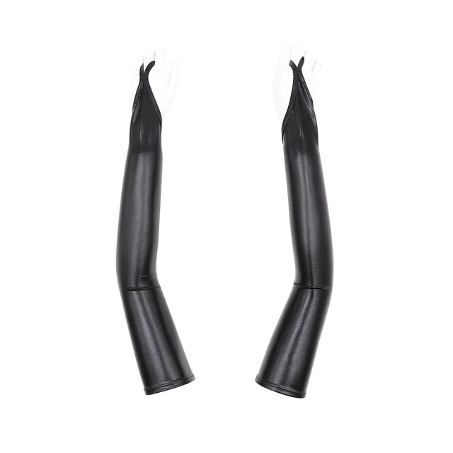 Patent leather coated gloves Sexy flirting underwear Black - Shop at LoveMi