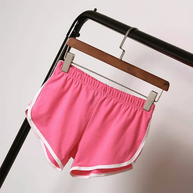 New Summer Shorts Women Casual Shorts Workout Waistband Skinny Short Pink - Shop at LoveMi
