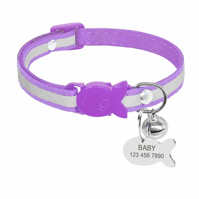 Collar Reflective Bell Adjustable Safety Buckle Purple - Shop at LoveMi