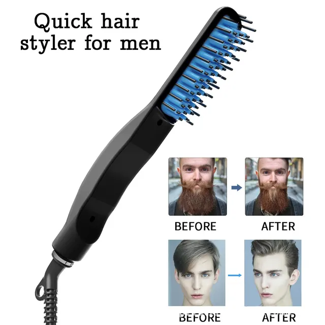Men's straight hair comb beard comb Black - Shop at LoveMi