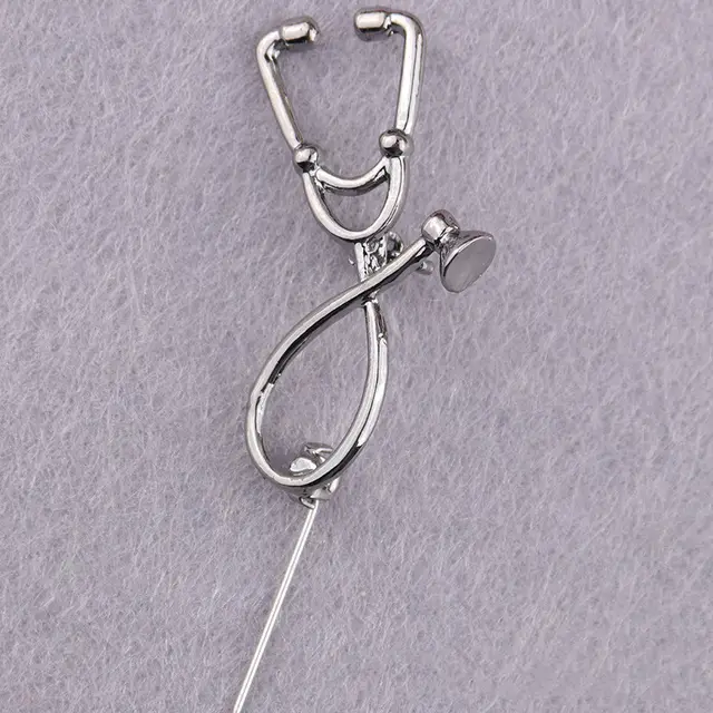 Alloy Metal Clothing Accessories Sweater Brooch Drip Coat Badge Stethoscope Black - Shop at LoveMi