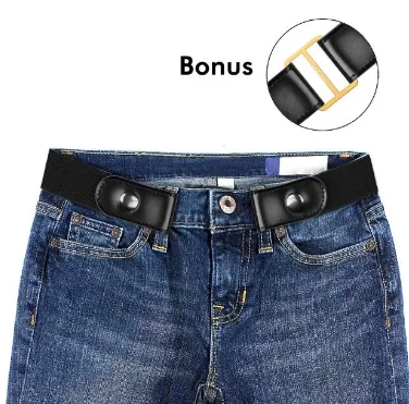 Buckle Free Belt For Jean Pants,Dresses,No Buckle Stretch Elastic Waist Belt For Women/Men,No Bulge,No Hassle Waist Belt Black Cjnsfsmz00033D - Shop at LoveMi