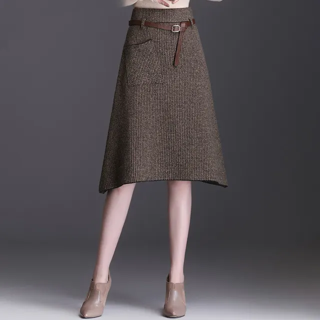 Retro irregular a line skirt bag hip skirt Coffee - Shop at LoveMi