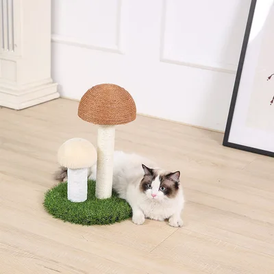 Natural linen mushroom scratching post 2Style - Shop at LoveMi