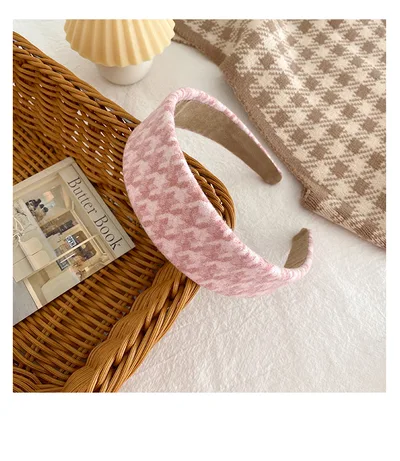 French check headband Hair Band Pink - Shop at LoveMi