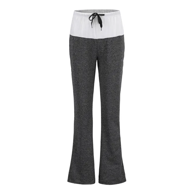 European and American stitching yoga trousers outdoor casual wide leg pants Black - Shop at LoveMi