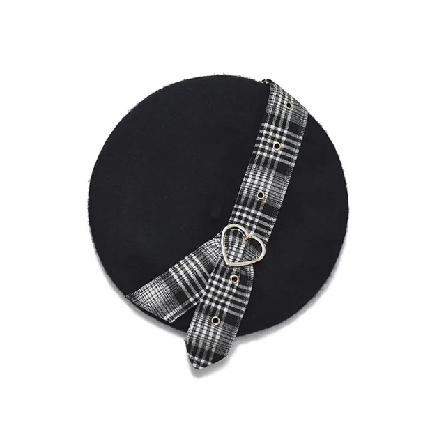 Autumn winter wool blended Beret Black - Shop at LoveMi