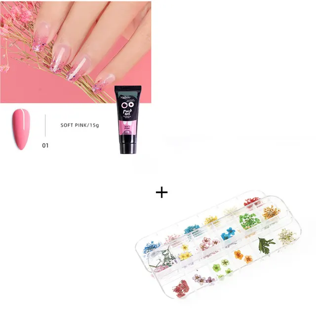 Nail extension glue 15ml non paper support crystal fast nail extension gel UV phototherapy glue Soft Pink Petals - Shop at LoveMi