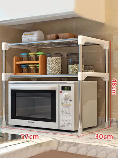 Microwave Shelf Rack Kitchen Shelf Spice Organizer Kitchen Storage Rack Bathroom Organizer Shelf Book Shoes Shelve 2 Layer - Shop at LoveMi