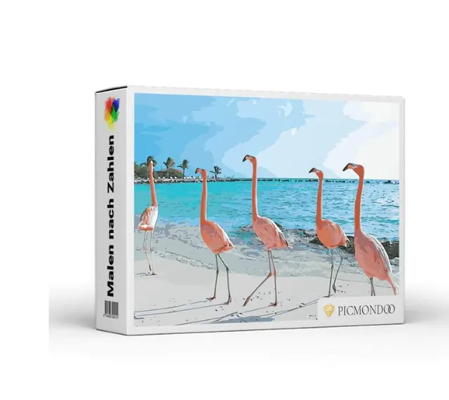 Paint by Numbers Set Flamingos Beach Frameless - Shop at LoveMi