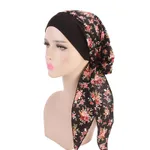 Elastic bandana hat - Safflower On Black