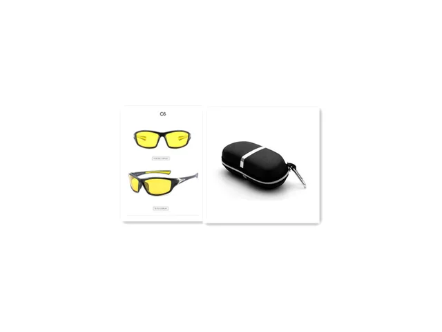 Polarized night vision sunglasses Black Frame Yellow Filmand Box - Shop at LoveMi