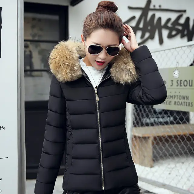 Slim cotton padded jacket and down jacket Black - Shop at LoveMi