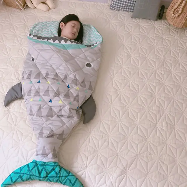 Cotton cartoon baby anti kick sleeping bag Shark - Shop at LoveMi