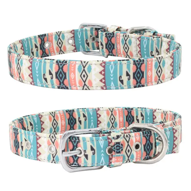 Pet Collar Double Layer Colorful Fabric Dog Collar Traction Dog Leash - Shop at LoveMi