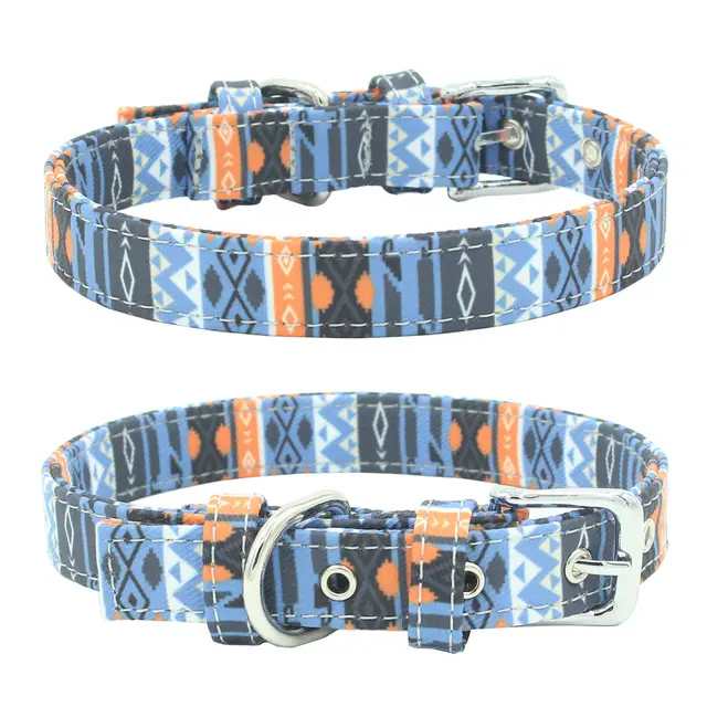 Pet Collar Double Layer Colorful Fabric Dog Collar Traction Dog Leash J - Shop at LoveMi