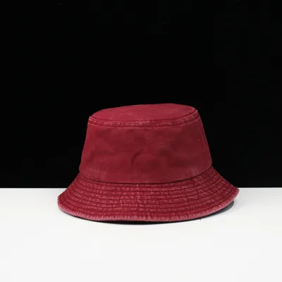 Do the old washed denim fisherman hat Wine - Shop at LoveMi