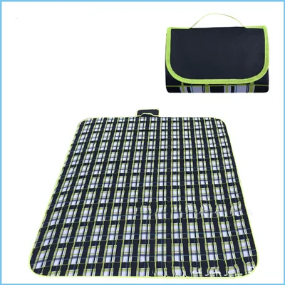 Waterproof and moistureproof picnic mat Navy Plaid - Shop at LoveMi
