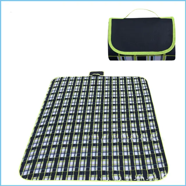 Waterproof and moistureproof picnic mat Navy Plaid - Shop at LoveMi