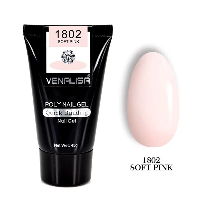Venalisa Poly Nail Gel Kit Nail Fesign Builder Nail Gel Acrylic Transparent Crystal Coumuflage Set Nail Extend Jelly Gel Polish 1802 Soft Pink - Shop at LoveMi