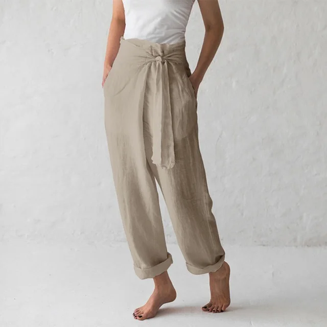 Temperament wide leg casual pants Beige - Shop at LoveMi