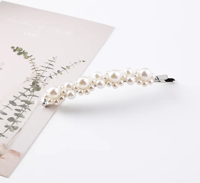 Pearl flower hairpin retro word clip bangs clip B6202 A Four Flowers - Shop at LoveMi