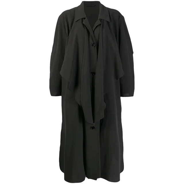 Lapel trench coat Black - Shop at LoveMi