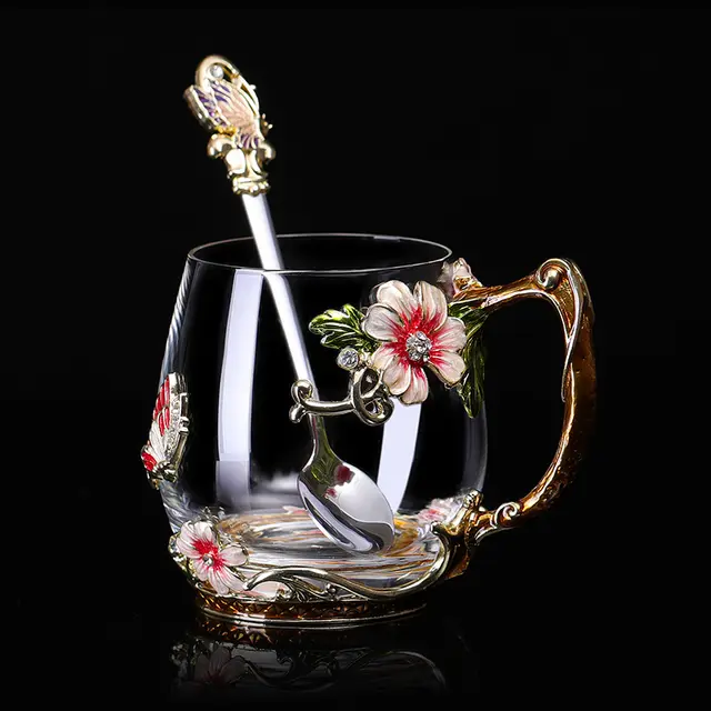 Flower Tea Cup With Lid Gift Cup 1 Style - Shop at LoveMi